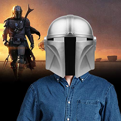 TOSOTO Casco Mandalorian, Casco de Halloween Accesorios de Fiesta de Cosplay Cubierta Facial Coleccionable Máscara de PVC de Cara Completa para Adultos Regalo para Niños y Adultos