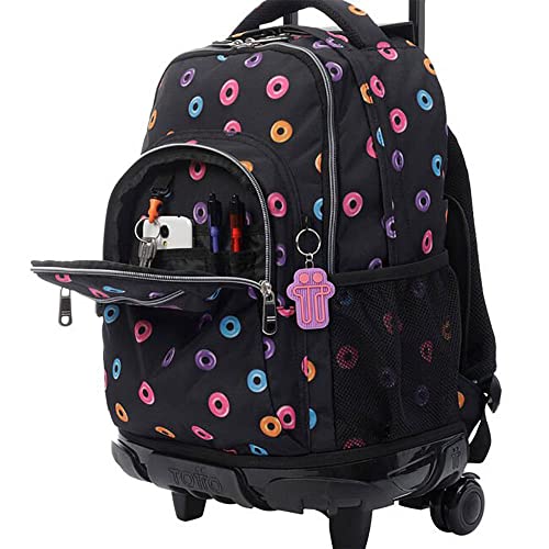 TOTTO Morral Rue Bomper Renglones Mochila con Ruedas, Adultos Unisex, Negro (Negro), Talla Única