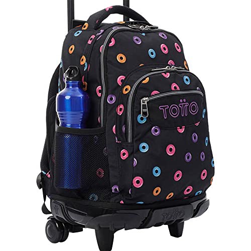 TOTTO Morral Rue Bomper Renglones Mochila con Ruedas, Adultos Unisex, Negro (Negro), Talla Única