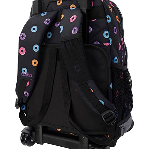 TOTTO Morral Rue Bomper Renglones Mochila con Ruedas, Adultos Unisex, Negro (Negro), Talla Única