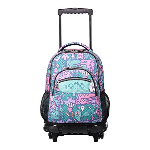 TOTTO Morral Rue Bomper Renglones Mochila con Ruedas, Adultos Unisex, Rosa (Rosa), Talla Única