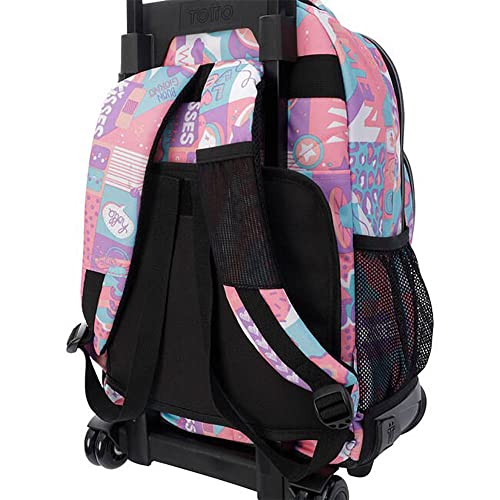 TOTTO Morral Rue Bomper Renglones Mochila con Ruedas, Adultos Unisex, Rosa (Rosa), Talla Única