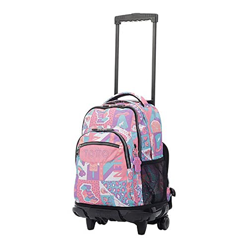 TOTTO Morral Rue Bomper Renglones Mochila con Ruedas, Adultos Unisex, Rosa (Rosa), Talla Única