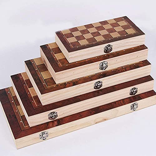 Towinle Ajedrez Juego Plegable Juego de Ajedrez de Madera 3 en 1 Tablero de Ajedrez de Madera Juego de Damas Juego de Backgammon Ideal para niños y Adultos Juegos al Aire Libre o Regalos