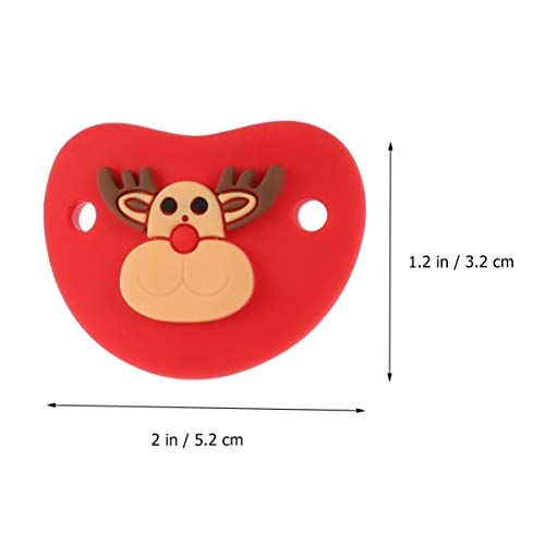 TOYANDONA 3 Piezas Chupete de Silicona Portátil Compacto de Navidad Ligero Durable Chupete para Recién Nacido