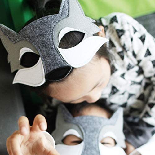 TOYANDONA 3 Piezas Mascarilla de Lobo Fieltro Máscaras de Animales Accesorios para Fiestas de Disfraces Favores para Fiestas de Cumpleaños