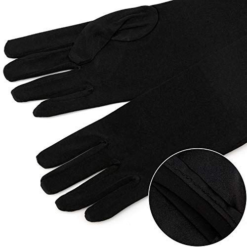 TOYMIS 54 CM Guantes de Satén con Codo Largo Guantes de ópera Elásticos de Los Años 20 Guantes de Baile de Fiesta de Noche para Mujeres Niñas