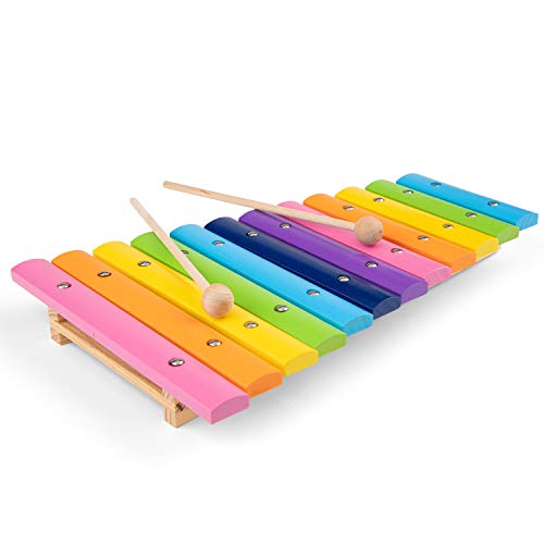 Toys-10236 New Classic Toys-10236-juguete Instrumento Musical de Juguete, Xilófono, 2 año(s), Niño/niña, Multicolor, Color Madera (10236)