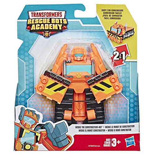 Transformers- Playskool Heroes Rescue Bots Academy Wedge The Construction-BOT Converting Toy, Figura de 4.5 Pulgadas, Juguetes para niños a Partir de 3 años (Hasbro E5366-E5700)