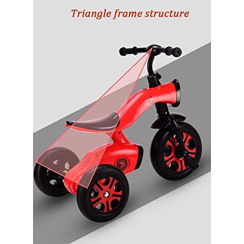 Triciclo Bebe Rueda Trasera Del Triciclo For Niños Con Desmontable, Deportes Infantiles Trikes Pedal Coches Con Altavoces De Música, 3-6Year Old Boys Niñas Juguetes For Montar Scooters ( Color : Red )