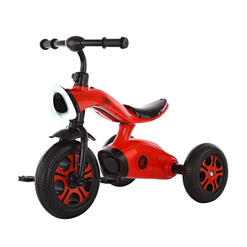 Triciclo Bebe Rueda Trasera Del Triciclo For Niños Con Desmontable, Deportes Infantiles Trikes Pedal Coches Con Altavoces De Música, 3-6Year Old Boys Niñas Juguetes For Montar Scooters ( Color : Red )