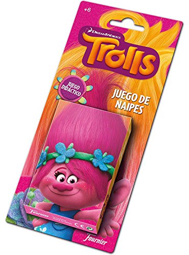 TROLLS Baraja De Cartas Infantil, Multicolor (Naipes Heraclio Fournier 1034791)