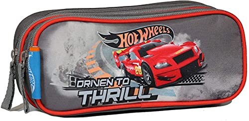 Trousse scolaire 2 compartiments Hot Wheels Voiture Grise Bagtrotter