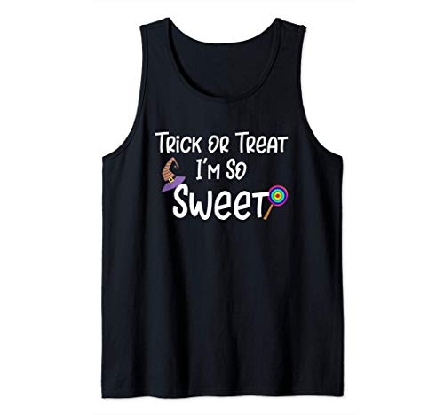 Truco o trato Soy tan dulce Bruja linda Halloween Camiseta sin Mangas