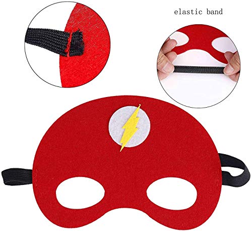 Tukcherry 9 Piezas Máscaras de Superhéroe, Máscaras de Fieltro Mitad Máscara de Cosplay con Cuerda Elástica Máscaras de Ojos para Niños Mayores de 3 años (1)