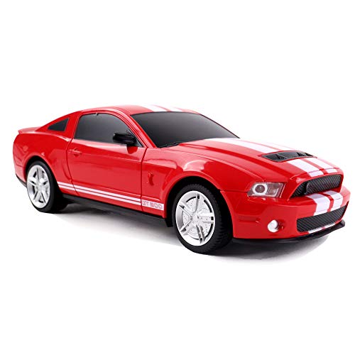 TURBO CHALLENGE Ford Shelby GT 500-Prestige-Rouge-096751 - Coche teledirigido (frecuencia 2,4 GHz), Listo para rotar, Escala 1/24 Pilas no Incluidas, a Partir de 6 años, 96751, Color Rojo