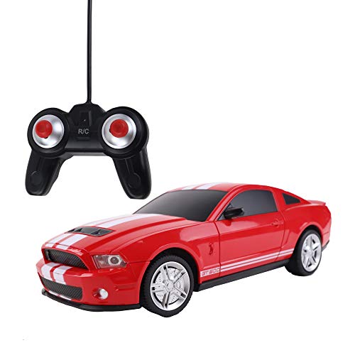 TURBO CHALLENGE Ford Shelby GT 500-Prestige-Rouge-096751 - Coche teledirigido (frecuencia 2,4 GHz), Listo para rotar, Escala 1/24 Pilas no Incluidas, a Partir de 6 años, 96751, Color Rojo