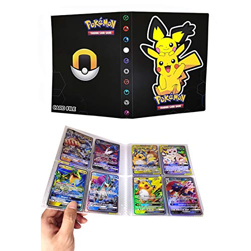 TUXUNQING Tarjetero Pokémon, Álbum de Cartas Coleccionables Pokémon, Álbum de Entrenador de Cartas Pokémon GX EX. El álbum Tiene 30 páginas y Puede Contener 240 Tarjetas. (Pikachu3)