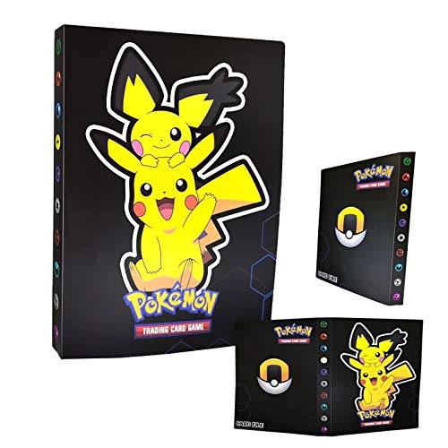 TUXUNQING Tarjetero Pokémon, Álbum de Cartas Coleccionables Pokémon, Álbum de Entrenador de Cartas Pokémon GX EX. El álbum Tiene 30 páginas y Puede Contener 240 Tarjetas. (Pikachu3)