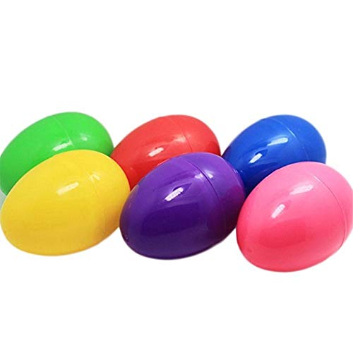 U-K 6 Piezas de plástico de Colores rellenables Sorpresa Huevos de Pascua Huevos de Relleno para niños - llene de Chocolate y Regalos de Caza de Pascua - Color Aleatorio Duradero y útilConveniente