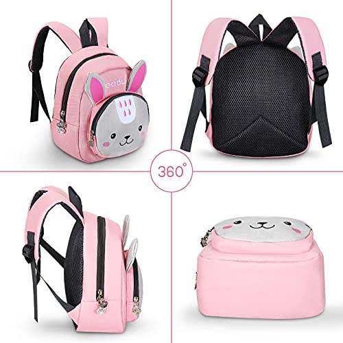 UBORSE Mochila Infantil Kindergarten Guarderia Animales Linda Bolso Bebe Escuela Dibujos Animados para niña y niño 1-6 años, conejo