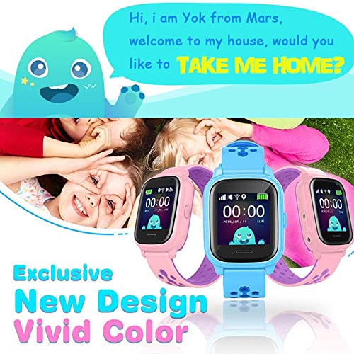 UK-ypfSoft Reloj Inteligente for niños, Pantalla táctil for niños Smartwatch con música podómetro de música Radio de 4 a 12 años de Edad, niñas, niñas, niñas, Regalos de cumpleaños. (Color : Pink)