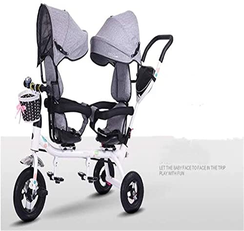 UKUOFL Triciclo para bebés Triciclo Cochecitos Cochecitos Gemelos Niños Dobles Bics Gemelos Carrito de bebé de 1 a 7 años Coche de bebé para niños de 1 a 3 años Happy House