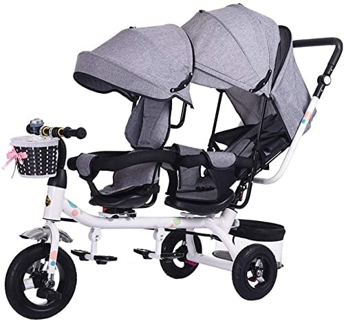 UKUOFL Triciclo para bebés Triciclo Cochecitos Cochecitos Gemelos Niños Dobles Bics Gemelos Carrito de bebé de 1 a 7 años Coche de bebé para niños de 1 a 3 años Happy House