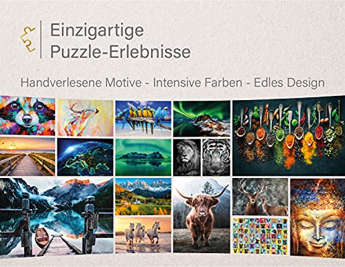 Ulmer Puzzleschmiede - Puzzle "Gorila": Puzzle de 1000 piezas - Motivo animal con poderoso gorila en blanco y negro