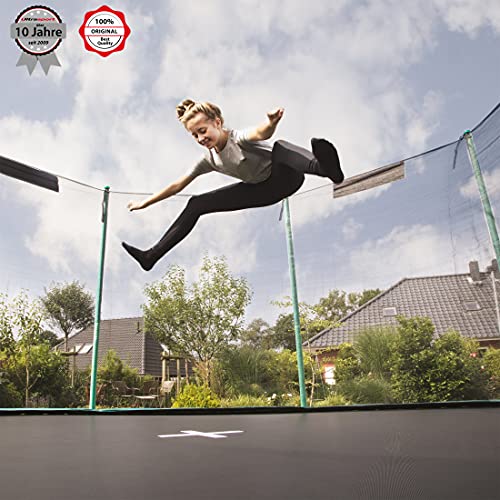 Ultrasport Cama elástica de jardín Uni-Jump Trampolín Infantil, certificación Intertek GS, con Superficie de Salto, Red de Seguridad, Unisex Niños, Verde, 430 cm