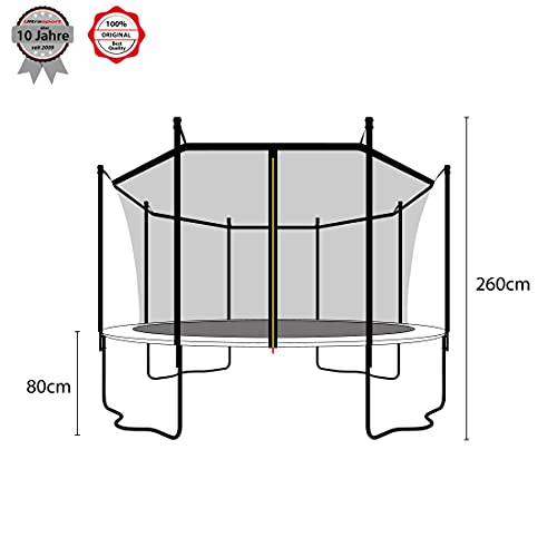 Ultrasport Cama elástica de jardín Uni-Jump Trampolín Infantil, certificación Intertek GS, con Superficie de Salto, Red de Seguridad, Unisex Niños, Verde, 430 cm