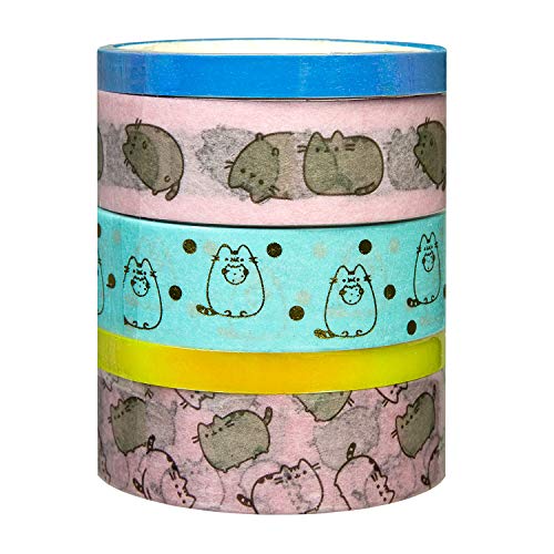 Undercover- Juego de 5 Rollos de Cinta Adhesiva Decorativa de la Serie Pusheen, Varios diseños, para decoración Colorida (PUSH0093)