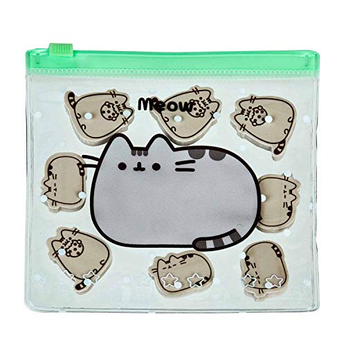 Undercover PUSH0171 - Lote de 8 gomas de borrar con forma de Pusheen en bolsa con cierre para eliminar fácilmente trazos, dibujos y bocetos con lápiz y lápices de colores