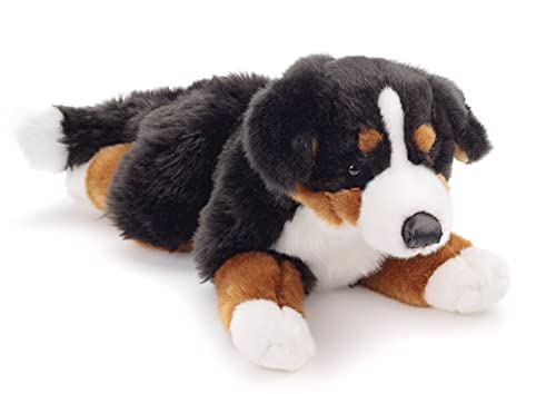 Uni-Toys - Perro Boyero de Berna, Tumbado - 42 cm (Longitud) - Perro de Peluche - Peluche de Peluche.