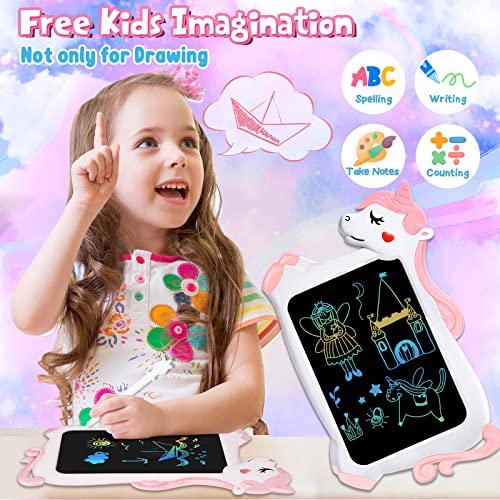 Unicornio Juguete Niños Niñas Regalos - Tableta Escritura LCD Juegos Educativos Juguetes Niña 2 3 4 5 6 7+ Años, Regalos Cumpleaños Navidad Originales Infantil Pizarra Digital Tablet para Dibujo Niños