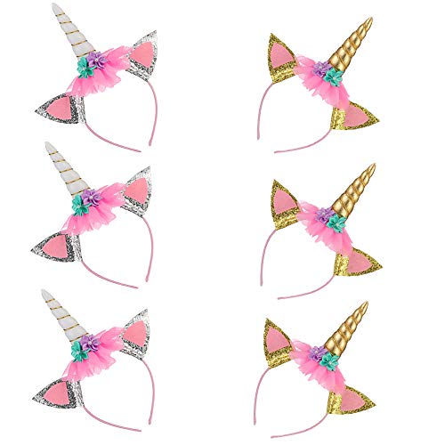 Unidades de Diademas de Unicornio,Diadema de Unicornio de Plástico,Unicorn Headbands,Diademas de Plástico para Niñas,Diadema de Unicornio,Diademas de Plástico,para Cumpleaños,Halloween,Navidad (C)