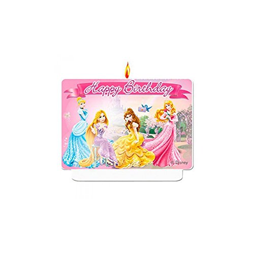 Unique Party Torta Vela Princesas Disney Feliz cumpleaños 9 x 7 cm