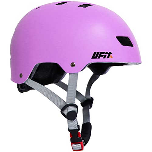 UniqueFit Caschi regolabili per Bambini e Ragazzi, per Scooter, Skateboard, Rollerblade (Purple Pink, Large:58-61cm/22.8"-24.0")