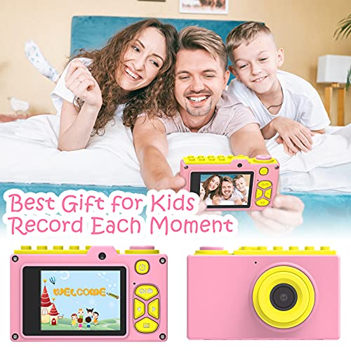 Ushining Cámara Digital para Niños, Selfie Video Camara para Niños con Pantalla de 2 Pulgadas, Camara Fotos Infantil con Tarjeta Micro SD de 32 GB, Regalos Juguete para 3 a 12 Años Niños y Niñas