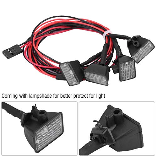 V GEBY Luz de Techo LED RC, portaequipajes Techo Barra luz LED Luces Oruga RC compatibles para Coche Axial scx10(Red+White )