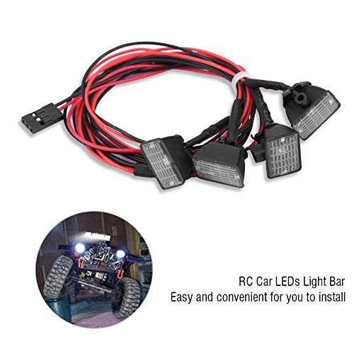 V GEBY Luz de Techo LED RC, portaequipajes Techo Barra luz LED Luces Oruga RC compatibles para Coche Axial scx10(Red+White )