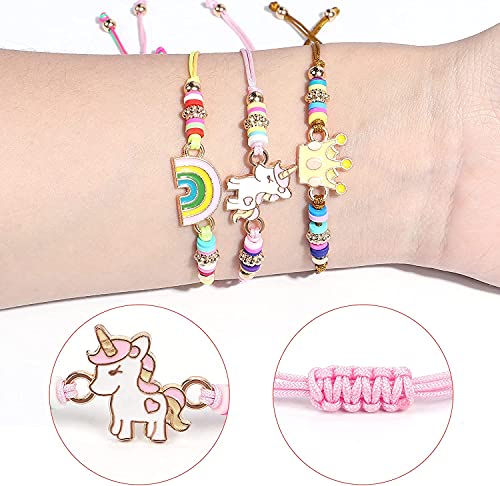 vamei 24 Piezas Collar Pulseras Niña Collar Pulsera Amistad Niña Collar Pulseras Ajustables de Cuerda Trenzada Joyas Niña Juguete para Regalo de Cumpleaños de Fiesta para Niña Niños