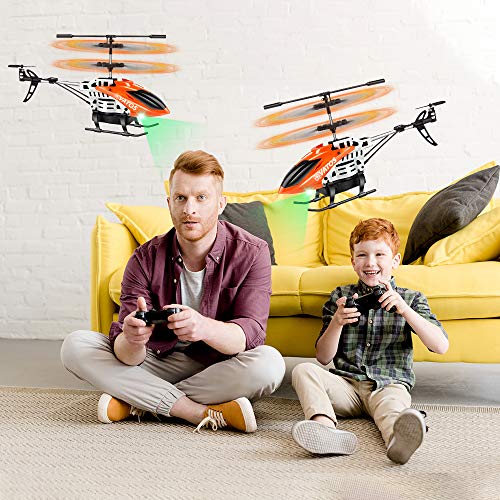 VATOS Helicóptero teledirigido – 22 minutos volando con luz LED – 2,4 GHz y 3,5 canales – Mini helicóptero para niños y adultos – Ideal como regalo