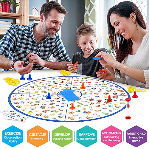 VATOS Juego de Mesa, Pequeño Detective Juego de Mesa Juego de Cartas para Fiestas de Familias, Juego de Correspondencias, Juguetes Educativos para Niños Regalo de Niños y Niñas de 3,4,5,6,7 Años