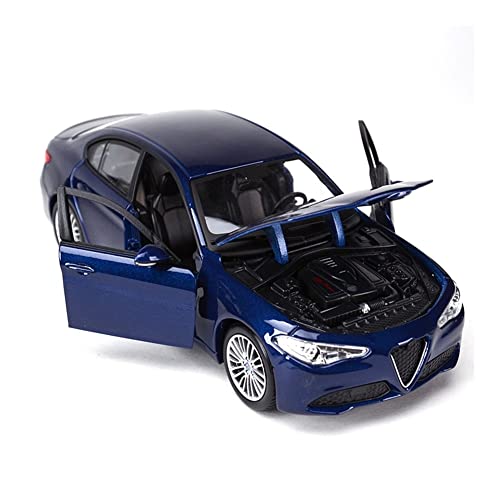 Vehículo a Escala 1:24 para Al-FA Romeo Giulia Coche Deportivo Estático Vehículos Fundidos A Presión Modelo Coleccionable Decoraciones Interiores De Coche Regalo De Coche (Color : Blue)