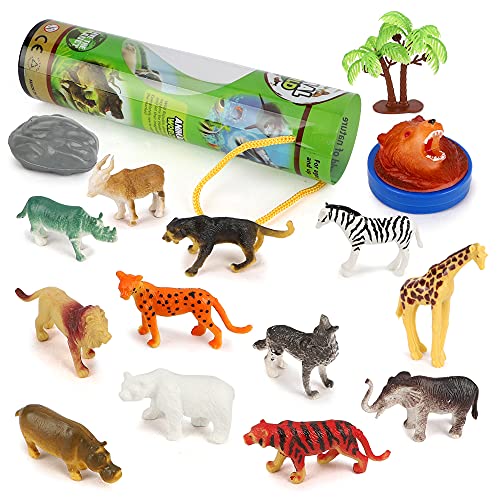 Veluoess 6 Paquetes Animales de Juguete, Animales de Juguete Salvajes Figuras Animales de Mundo Zoológico Conjunto de Juguetes de Animales de Granja Regalos para Niños 3+