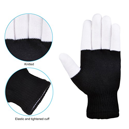 Vicloon - Guantes LED con Iluminación de Invierno de Centella Resplandor Baile en el Noche Guantes 7 Modes de Luces para Carnaval Fiestas y Disfraces