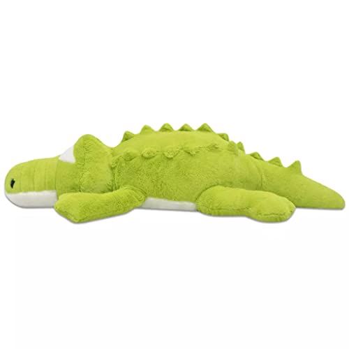 vidaXL Cocodrilo de Peluche Gigante XXL 100 cm Verde Animal Grande de Juguete