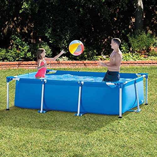 VNFWLDM Piscina Marco De Metal Tubo De Acero Rectangular Square Pool Pool Pond Soporte Grande sobre Tierra Play Pool