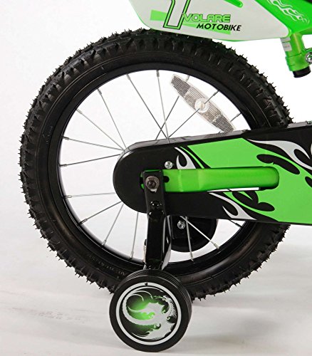 Volare Motor Bike Bicicleta para niño, Niños, Verde, Satin Green